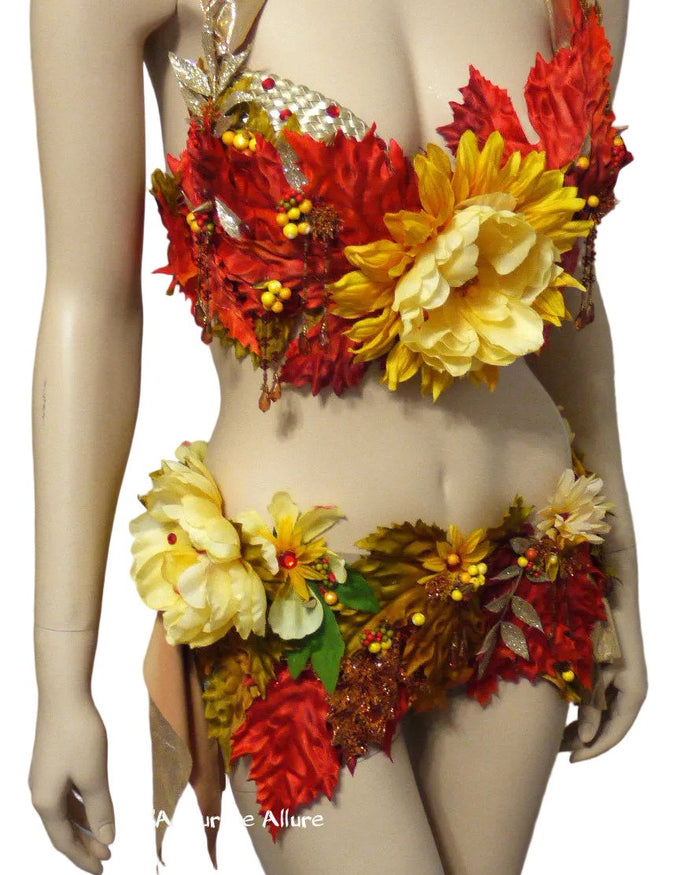 Two Piece Autumn Fall Fairy Bra and Bottom Costume