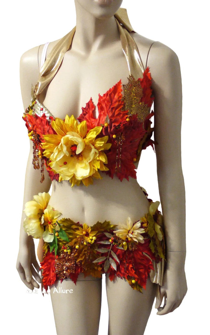 Two Piece Autumn Fall Fairy Bra and Bottom Costume