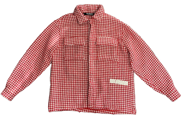 Valabasas Knit Button Up "Red/White"