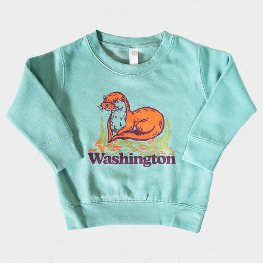 WA Baby Otter Kids Crew Sweatshirt