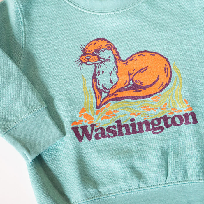 WA Baby Otter Kids Crew Sweatshirt