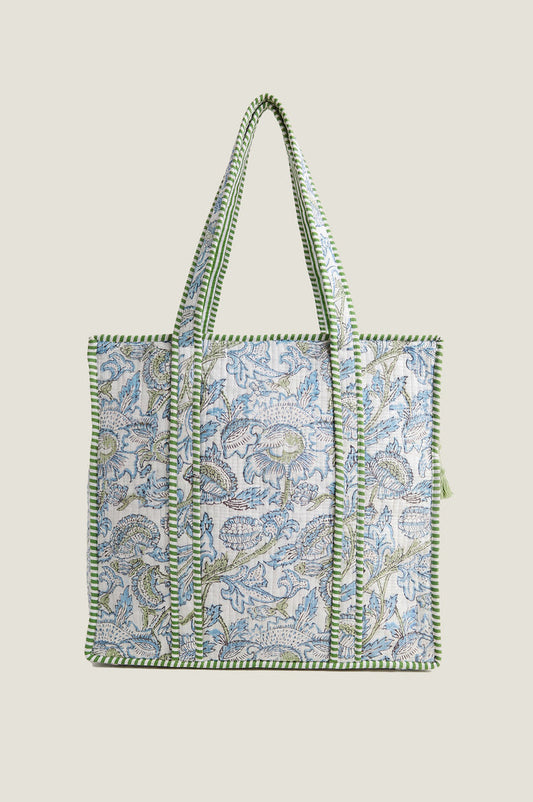 Weekend Zipper Bag | White/Blue/Green