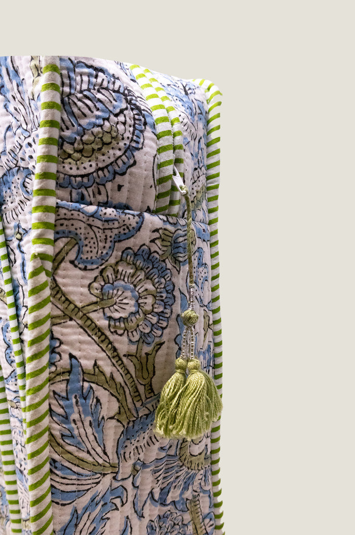 Weekend Zipper Bag | White/Blue/Green
