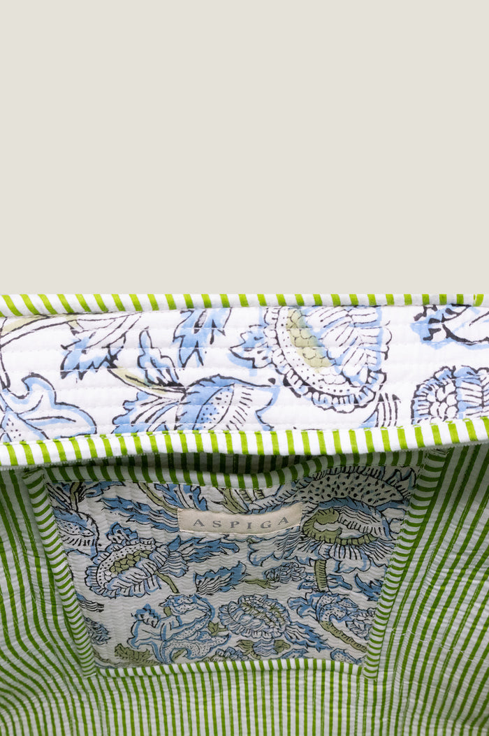 Weekend Zipper Bag | White/Blue/Green
