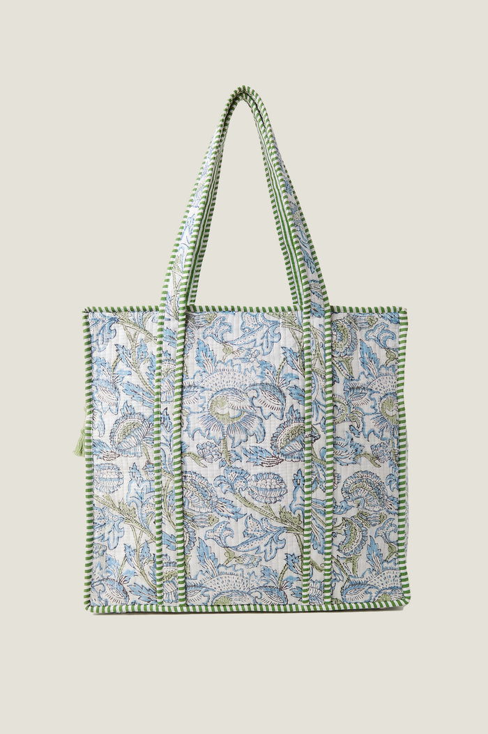 Weekend Zipper Bag | White/Blue/Green