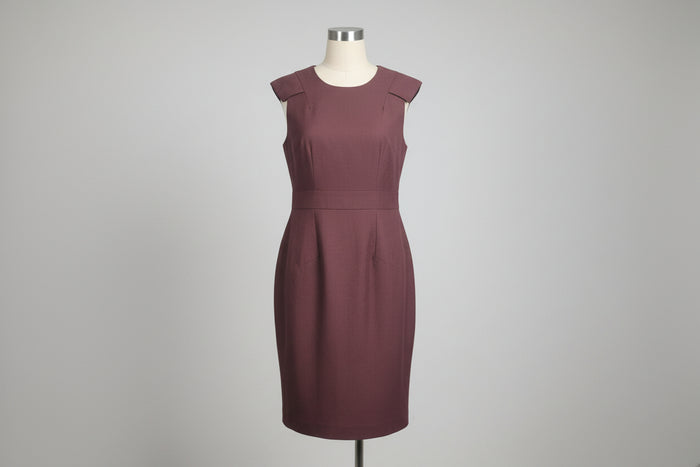 Whistles Brown Wool Pencil Dress UK 10 EU 38 Fitted Wiggle