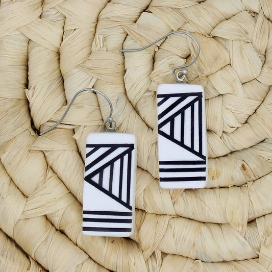 White Geometric Vesperra Earring