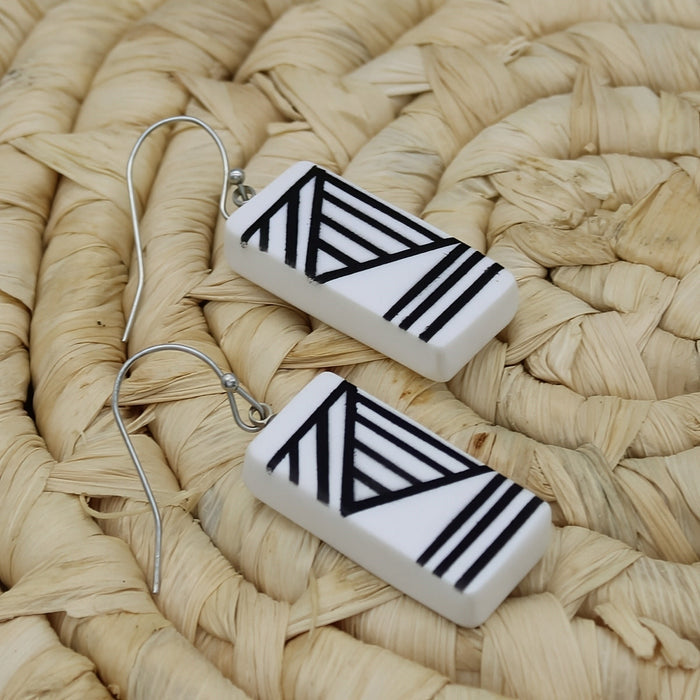 White Geometric Vesperra Earring