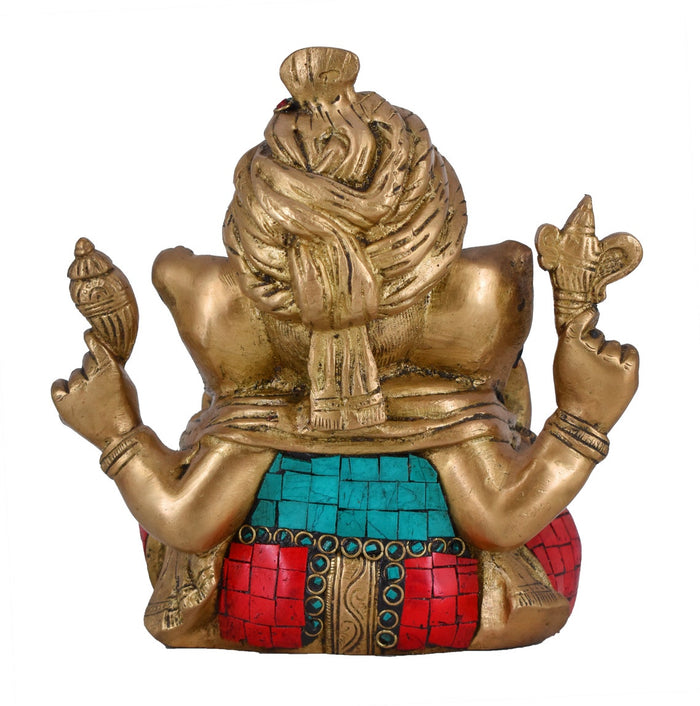 White Whale Brass Mangalkari Ganesha Statue Bhagwan Idol Ganesha Statue Ganpati Murti Home Décor