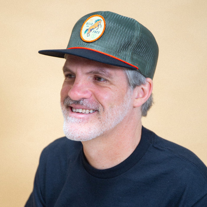 Wild & Free Horse Hat (Loden/Orange)