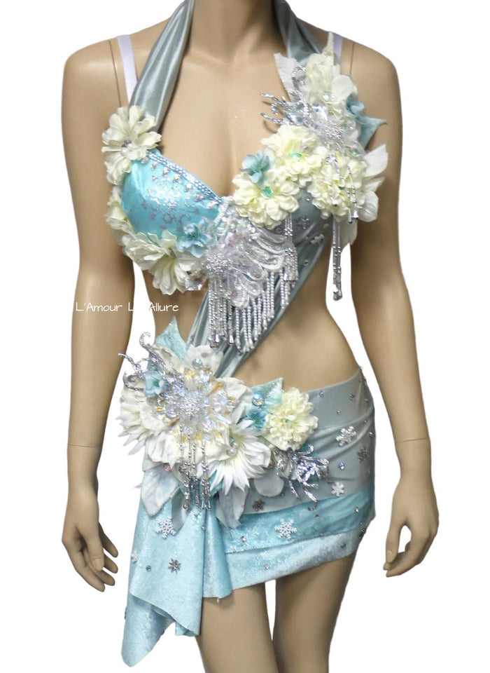 Winter Fairy Monokini Bra Costume Cosplay Dance Rave Bra Halloween