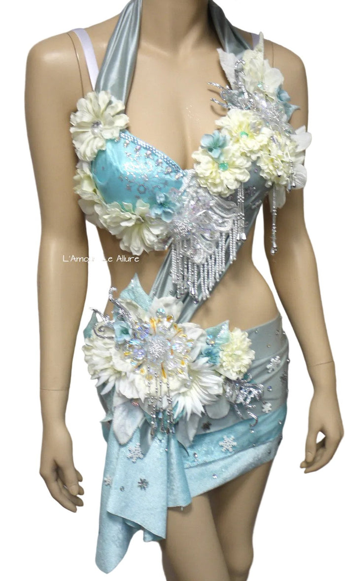 Winter Fairy Monokini Bra Costume Cosplay Dance Rave Bra Halloween