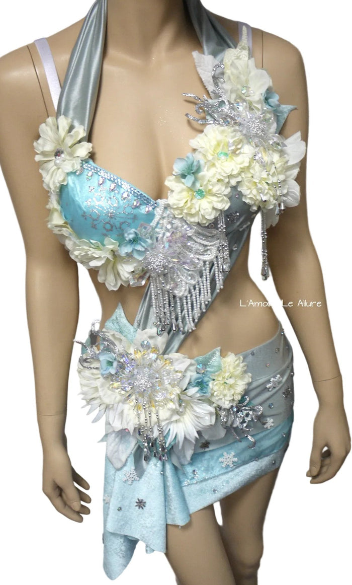 Winter Fairy Monokini Bra Costume Cosplay Dance Rave Bra Halloween