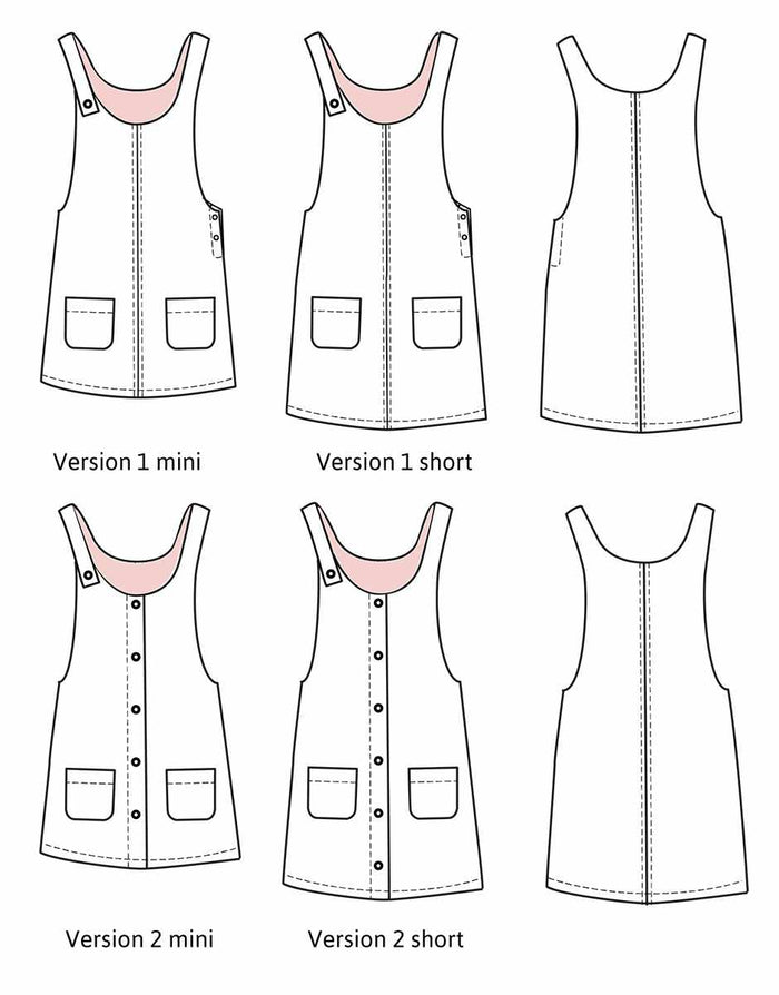 Ikatee Dresses Woman's Toronto Pinafore Dress Sewing Pattern, Ikatee 3760278991284