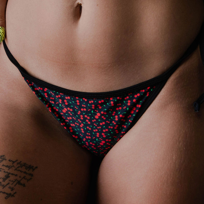 Women's Cherries String Bikini Bottom