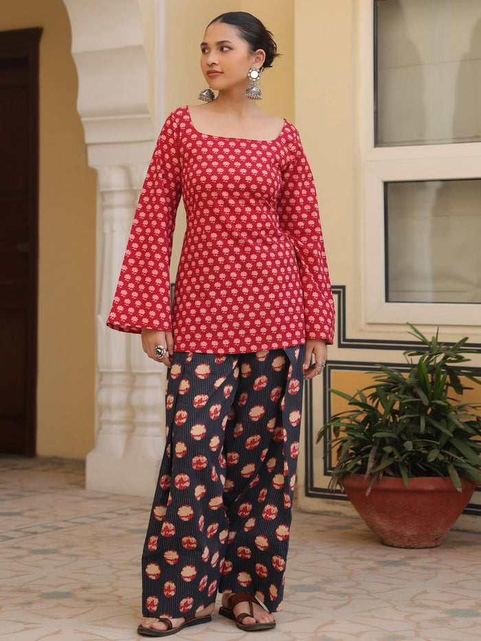 Women's Printed Cotton Farshi Kurta Set