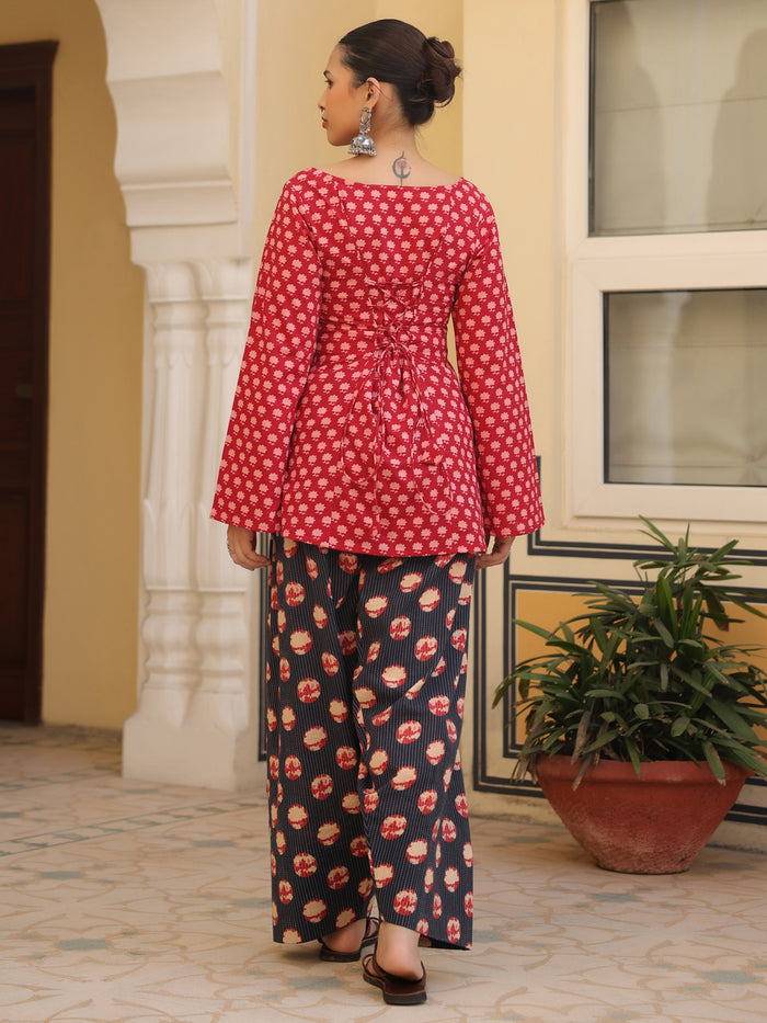 Women's Printed Cotton Farshi Kurta Set