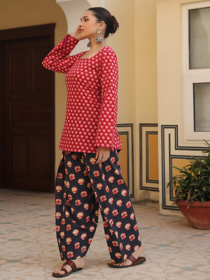 Women's Printed Cotton Farshi Kurta Set