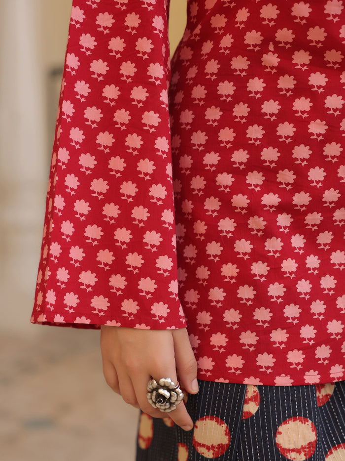 Women's Printed Cotton Farshi Kurta Set