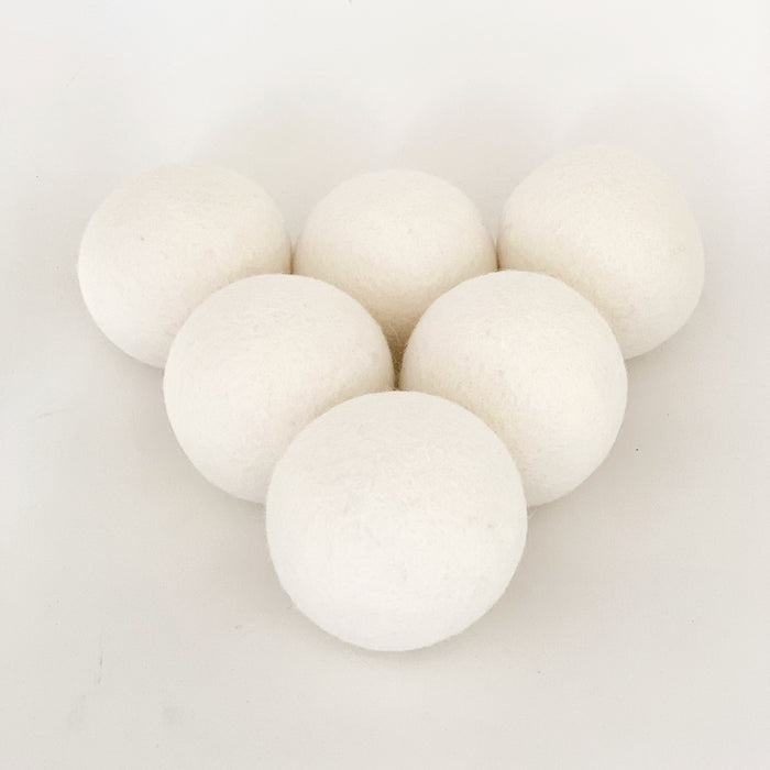 Wool Dryer Balls, 6 Pack XL Size, White