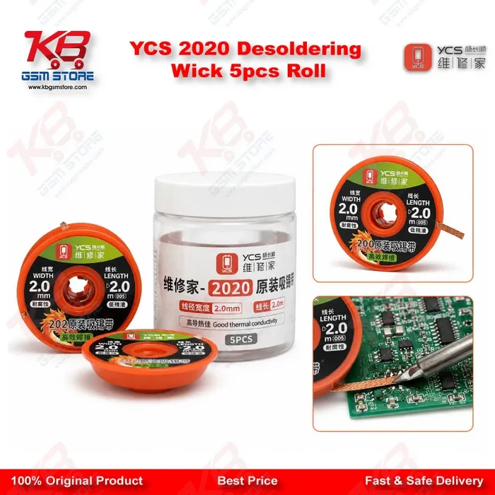 YCS 2020 Desoldering Wick 5pcs Roll