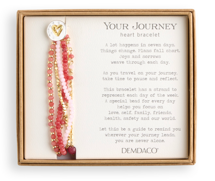 Your Journey Adjustable Beaded Prayer Bracelet - Blush Pink
