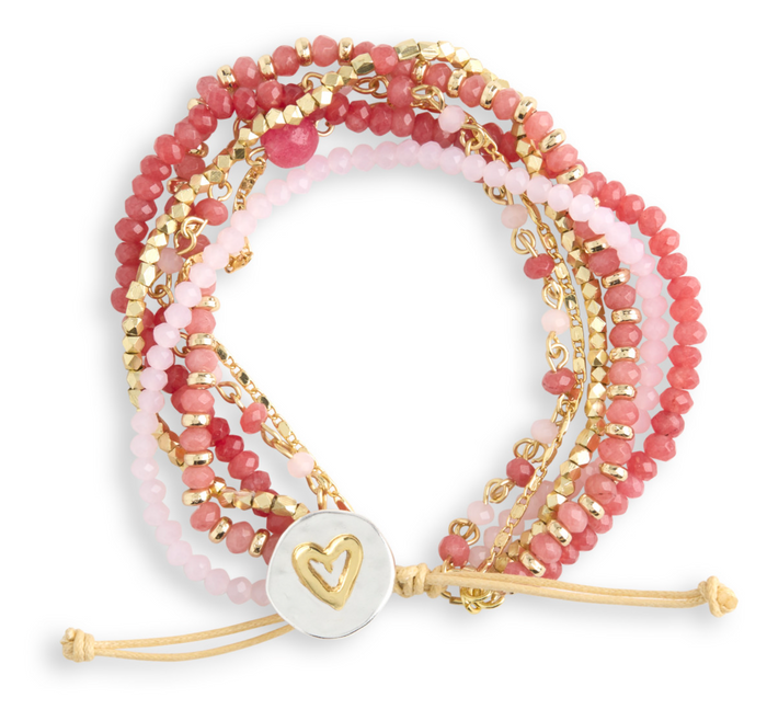 Your Journey Adjustable Beaded Prayer Bracelet - Blush Pink
