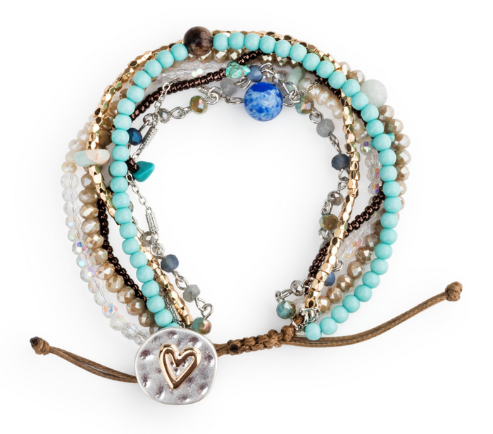 Your Journey Adjustable Beaded Prayer Bracelet - Turquoise